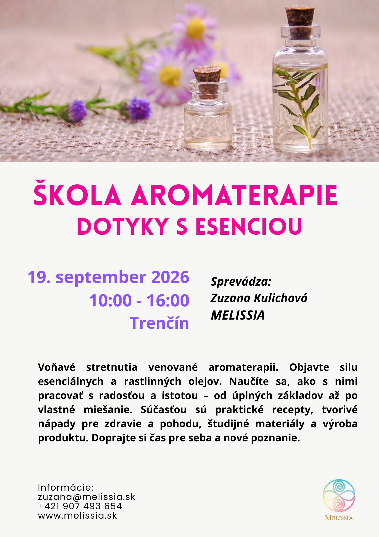 zazitkova aromaterapia, esencialne oleje, melissia TN