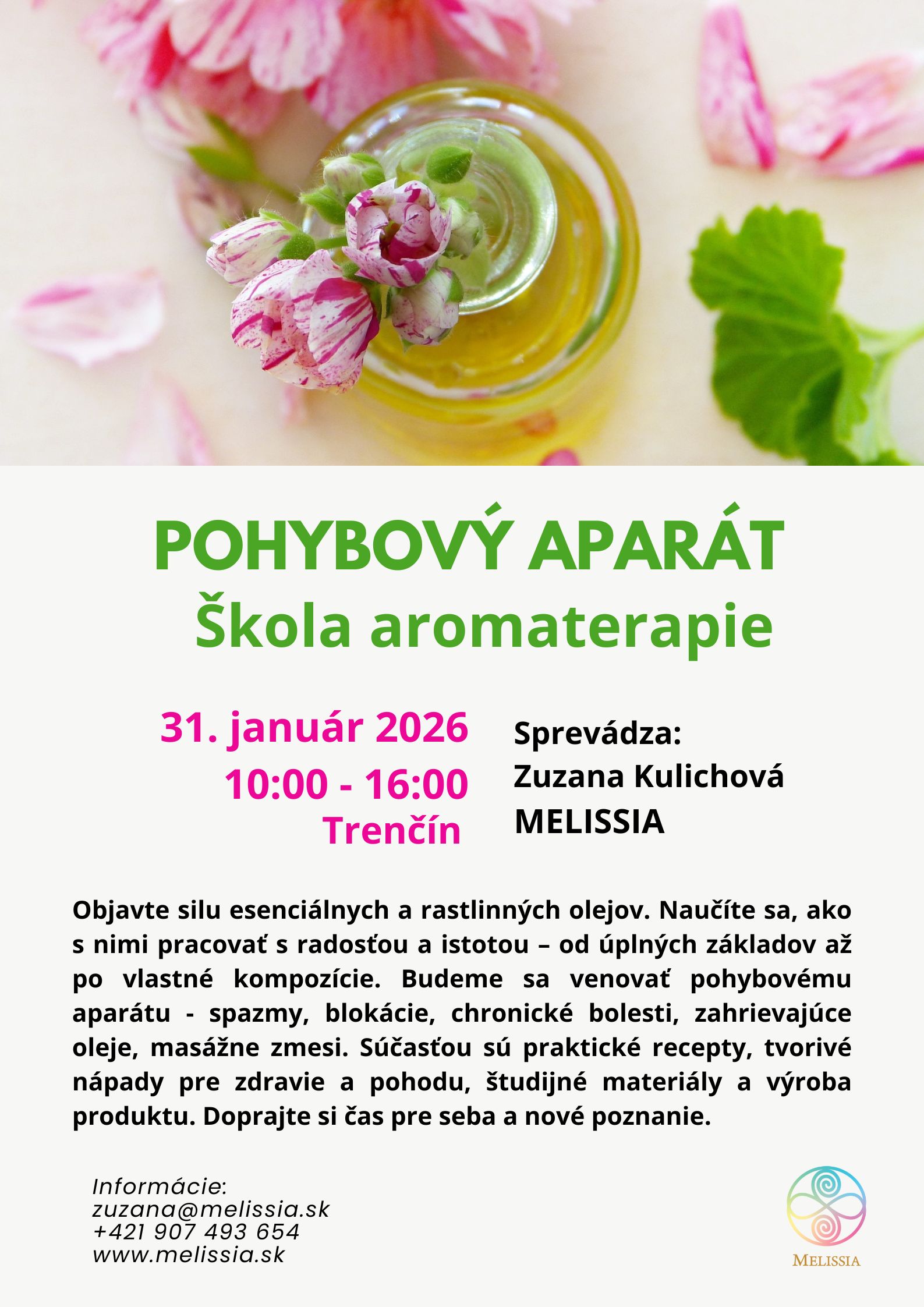 zazitkova aromaterapia, esencialne oleje, melissia TN