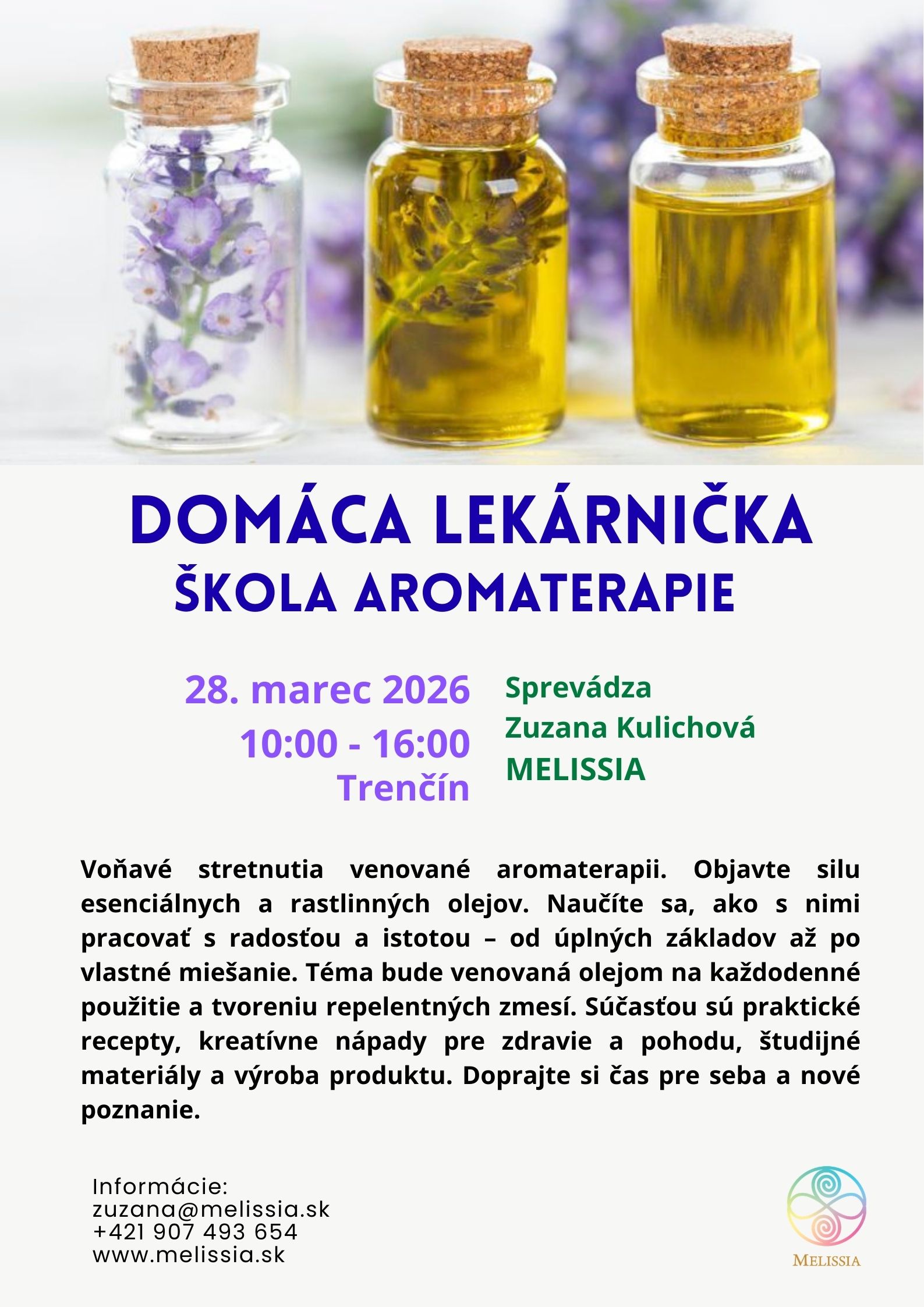 zazitkova aromaterapia, esencialne oleje, melissia TN